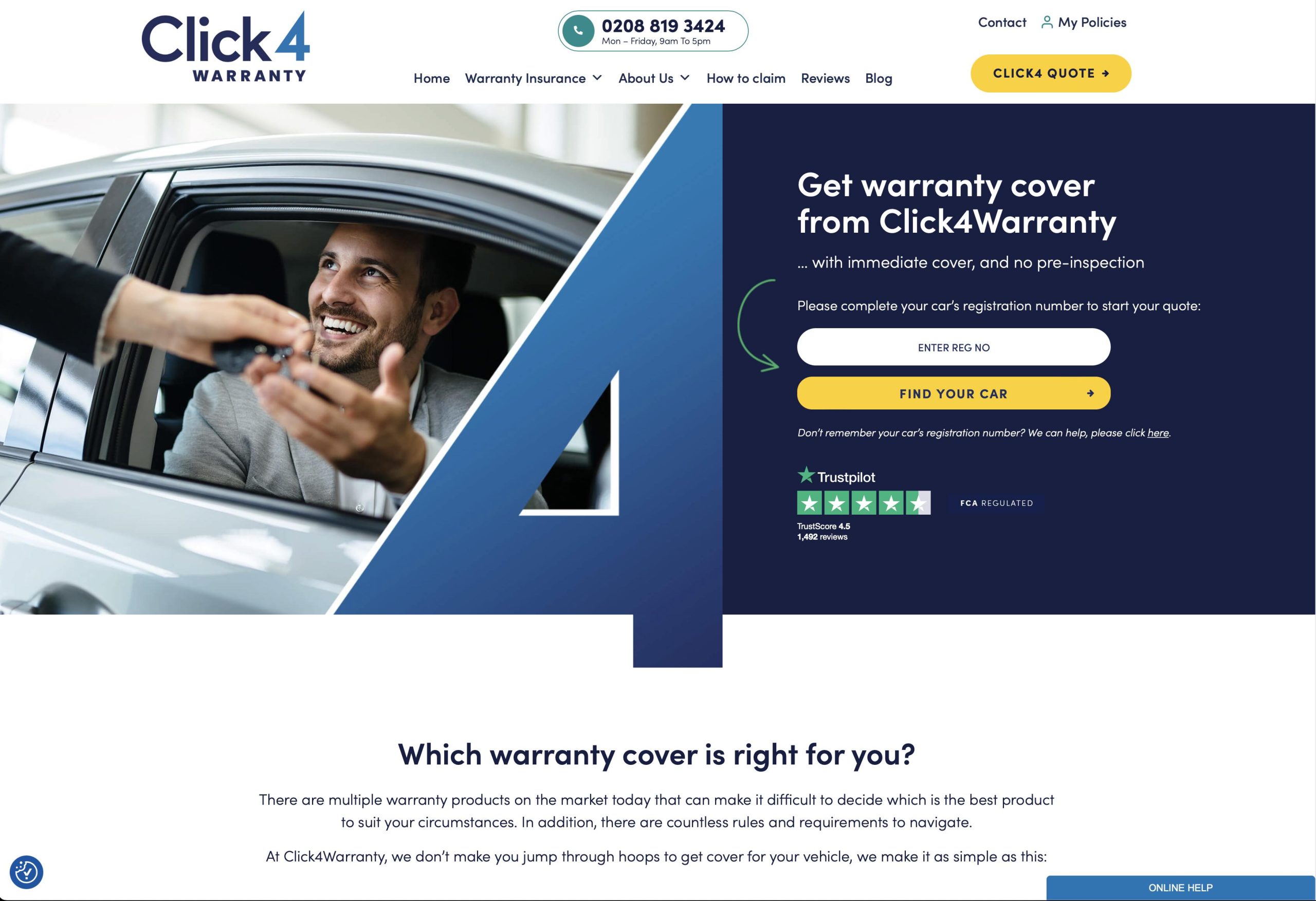 Click4Warranty Home Page Scaled